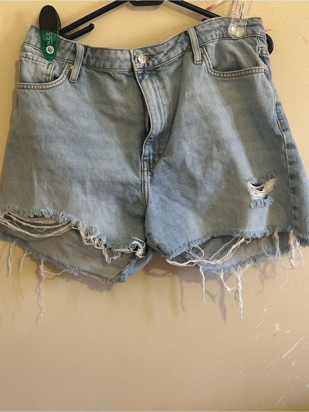 Forever 21 Light Wash Distressed Denim Shorts - Women's Casual